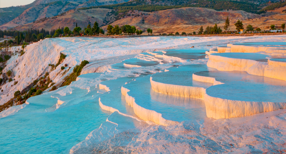 Natural,Travertine,Pools,And,Terraces,In,Pamukkale.,Cotton,Castle,In
